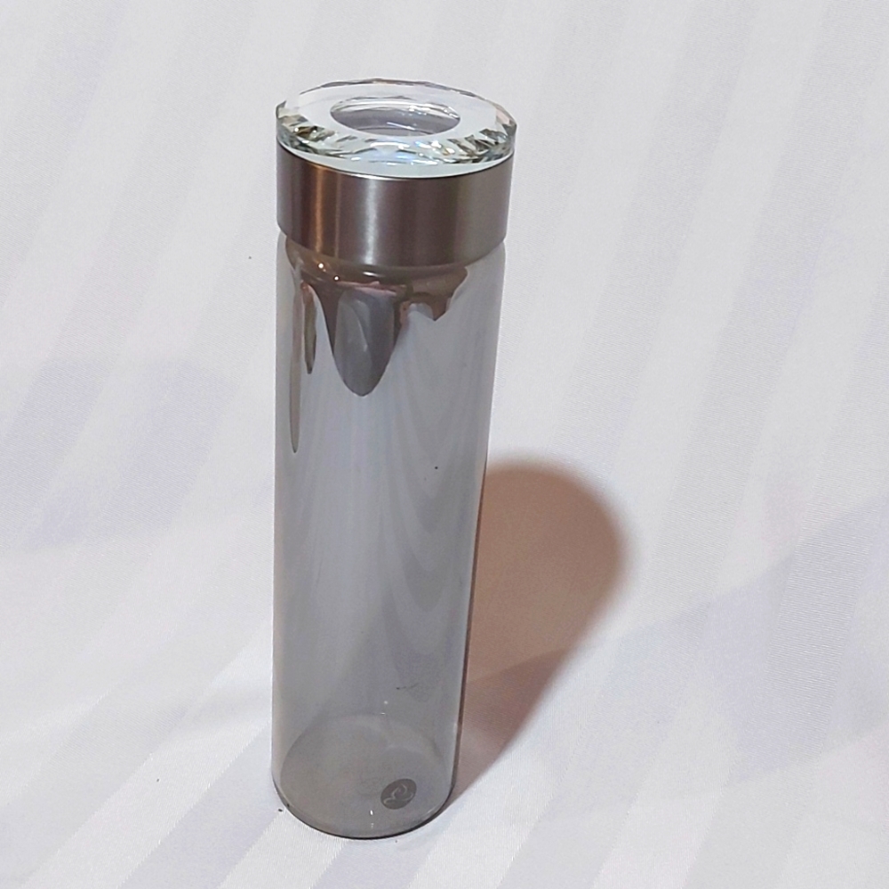 APANA SMOKEY GLASS CRYSTAL TOP TUMBLER!